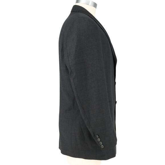 Arnold Brant Sport Coat Mens 43R Wool Cashmere Charcoal Gray Plaid Jacket - Picture 7 of 16